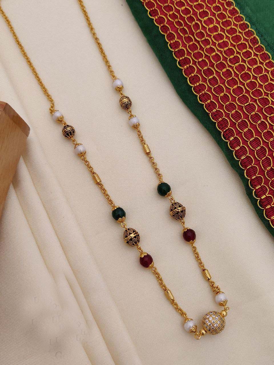Golden American Diamond Mala Like Dokiyu