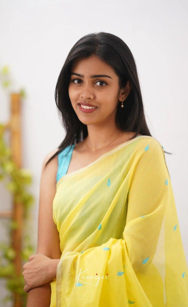 PARTY WEAR LINEN COTTON SILK DESIGNER SAREE