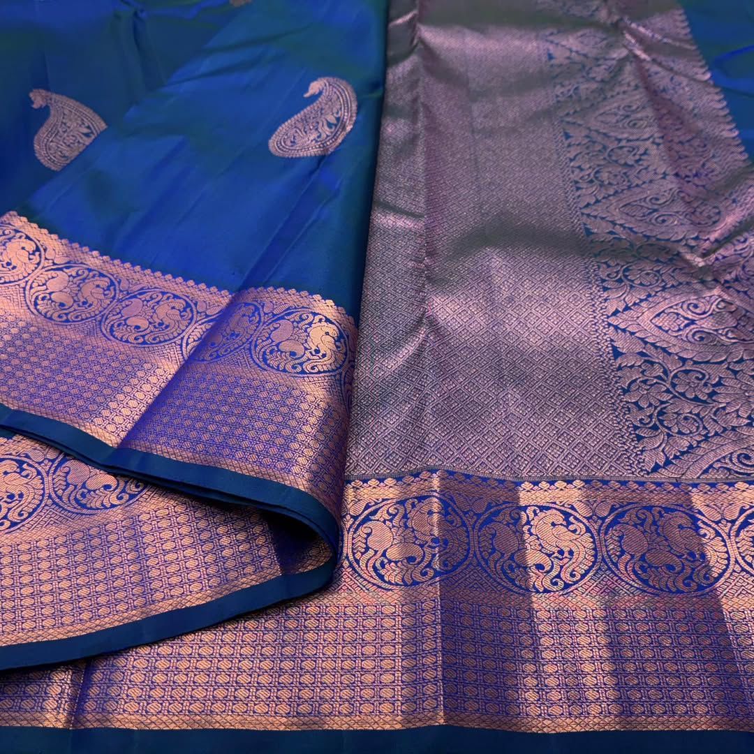 TRENDING BLUE BANARASI SOFT SILK DESIGNER SAREE