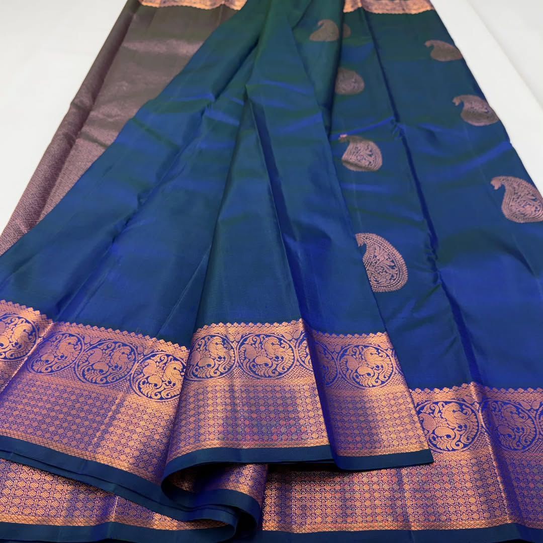 TRENDING BLUE BANARASI SOFT SILK DESIGNER SAREE