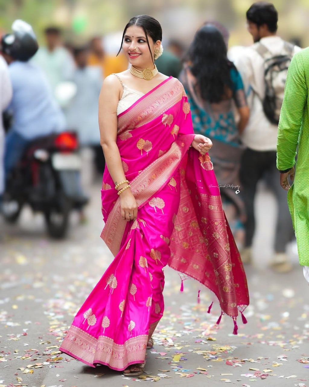 LATEST PINK SOFT SILK DESIGNER SAREE
