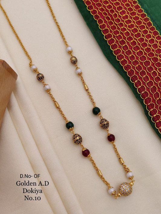 Golden American Diamond Mala Like Dokiyu