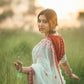 GLAMING SOFT LINEN COTTON SILK  DESIGNER SAREE