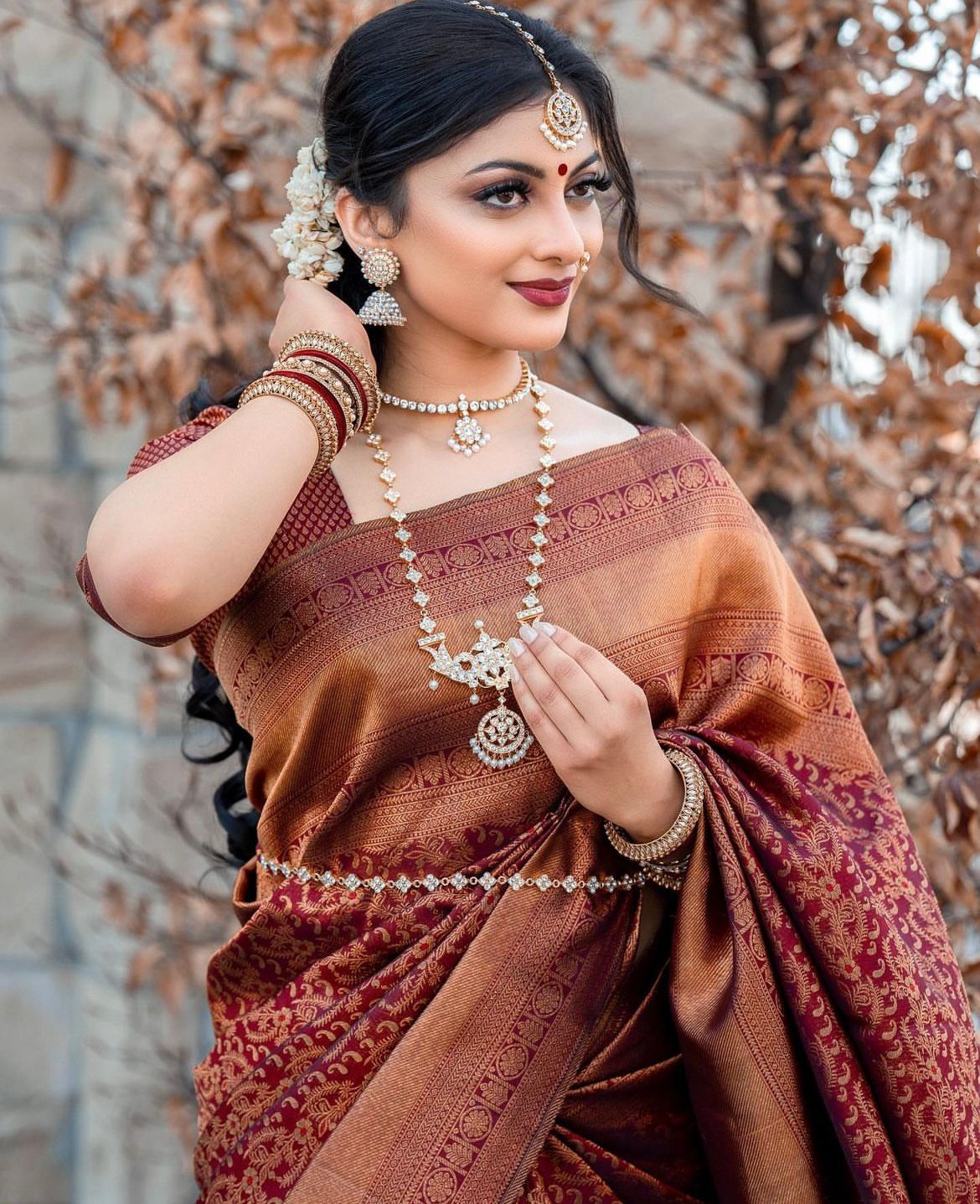 PREFERABLE SILK DESIGNER SAREE WITH MATCHING BLOUSE