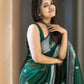 GLAMING SOFT LINEN COTTON SILK  DESIGNER SAREE