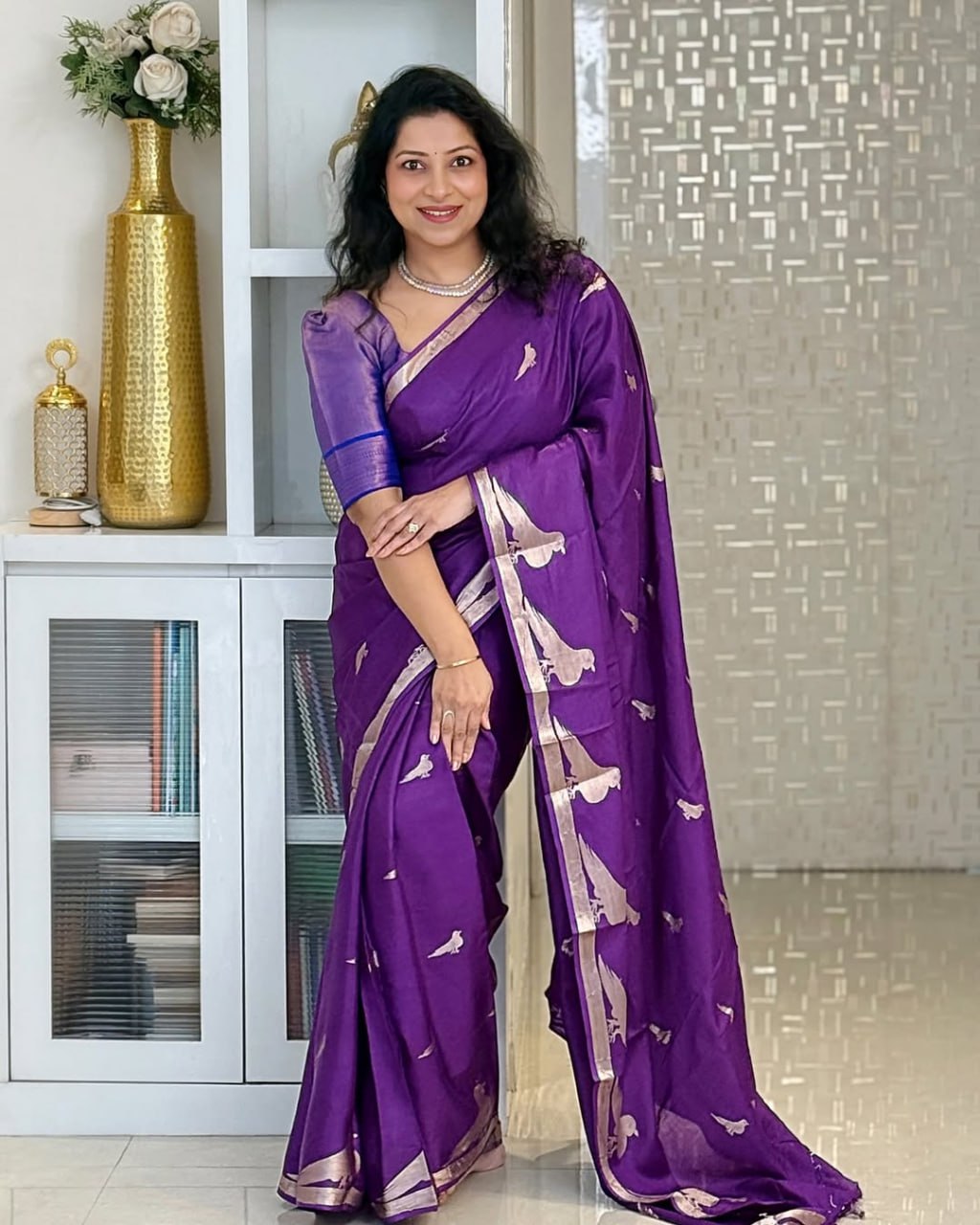 UNIQUE BANARASI SOFT SILK  DESIGNER SAREE