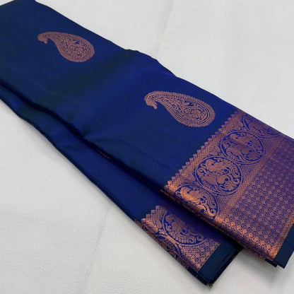 TRENDING BLUE BANARASI SOFT SILK DESIGNER SAREE