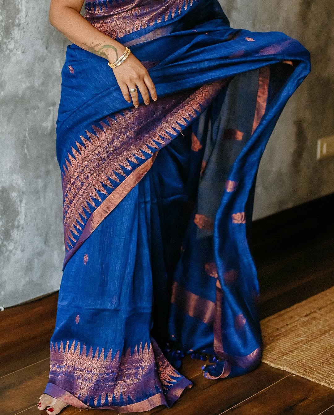 BEST SELLING BLUE SOFT SILK  DESIGNER SAREE