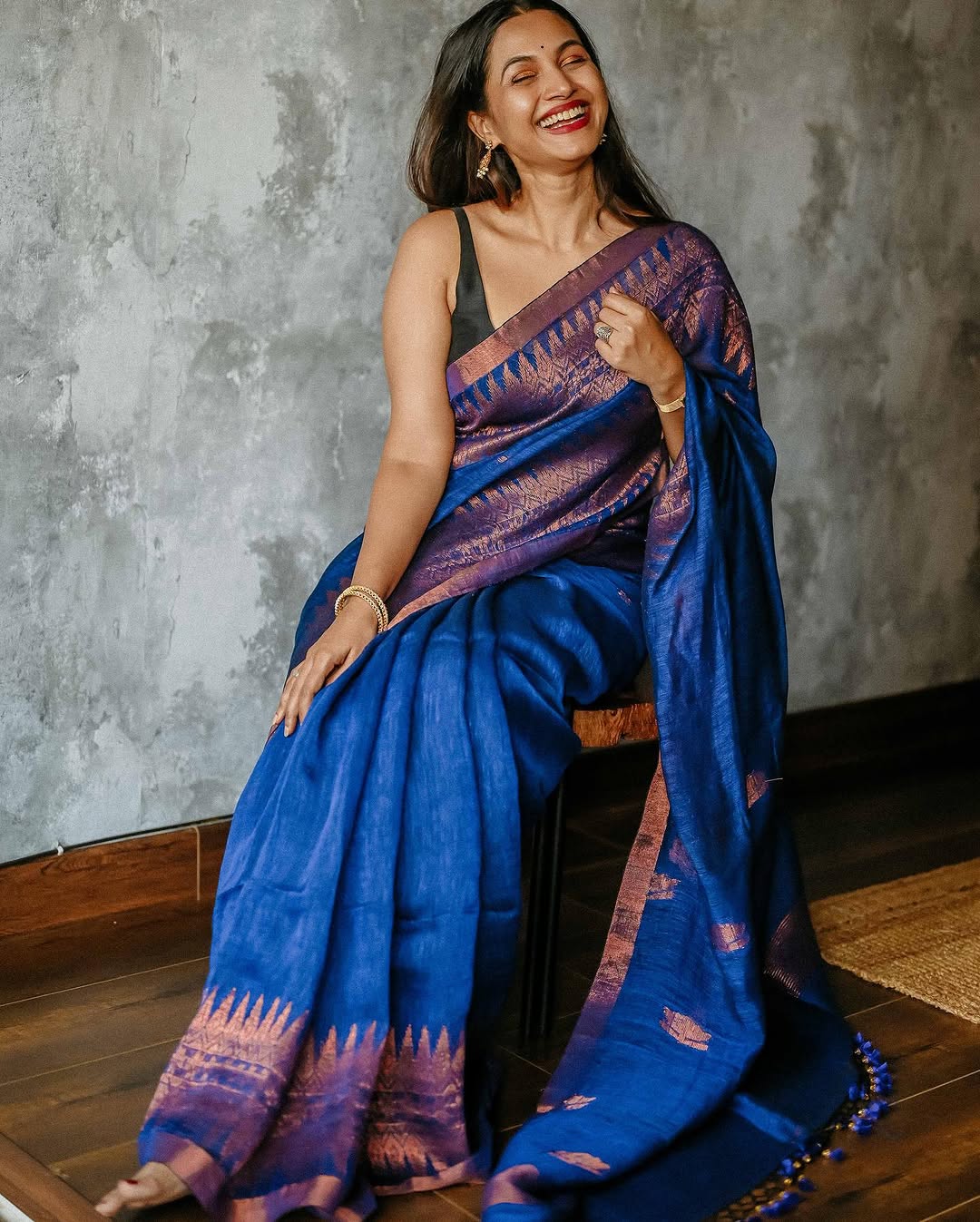 BEST SELLING BLUE SOFT SILK  DESIGNER SAREE