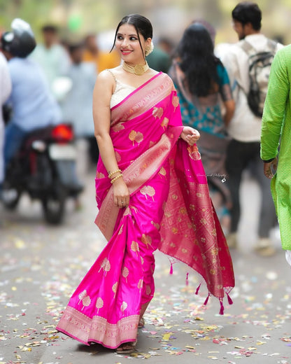LATEST PINK SOFT SILK DESIGNER SAREE