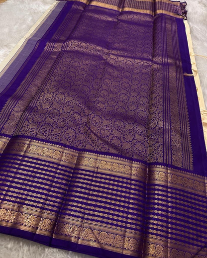 STUNNING BLUE SOFT SILK  DESIGNER SAREE