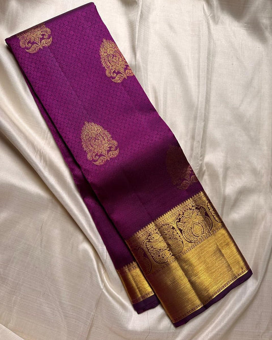TRENDING PURPLE BANARASI SOFT SILK DESIGNER SAREE