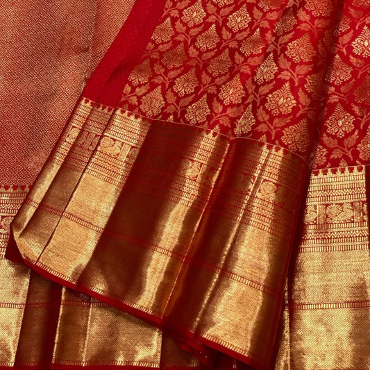 RED COLOR BANARASI SOFT SILK DESIGNER SAREE