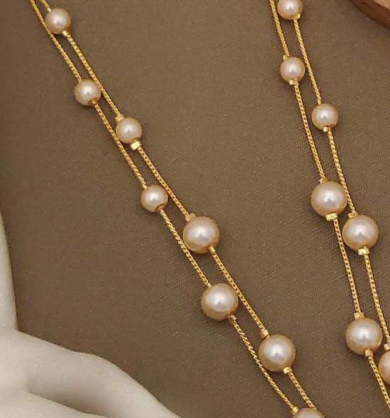 Trendy Pearl Choker Set in 22ct Gold | Rudradhan