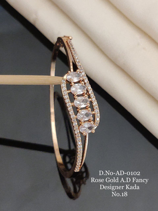 UNIQUE A.D. ROSE GOLD FANCY KADA BRACELET