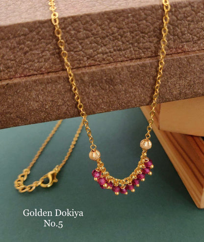 GOLDEN PINK COLOR MOTI MALA