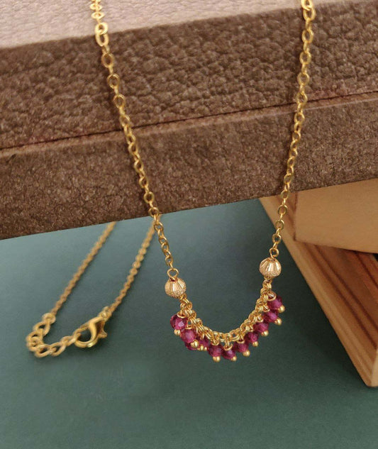 GOLDEN PINK COLOR MOTI MALA