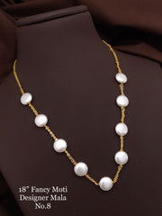 Women's Golden White Round Stone Mala