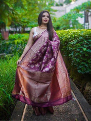 A dreamy Kanjivaram Silk Saree With Exquisite Blouse Piece